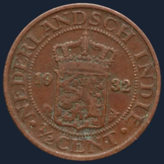 ½ Cent 1932 Nederlands-Indië