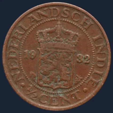 ½ Cent 1932 Nederlands-Indië