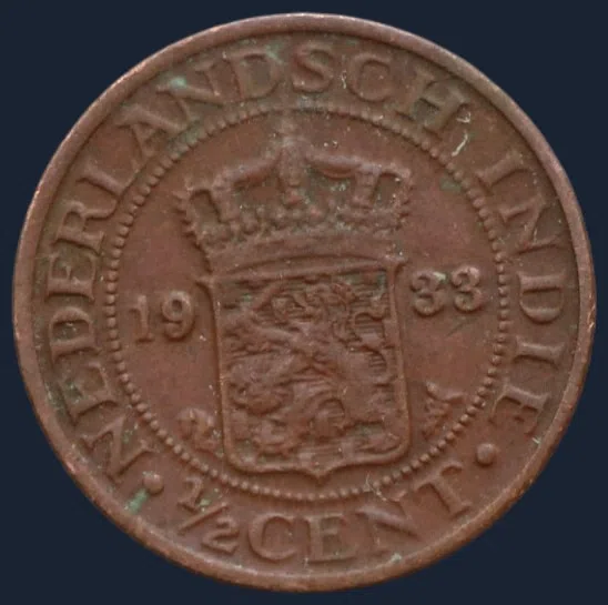 ½ Cent 1933- Nederlands-Indië