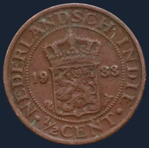 ½ Cent 1933 Nederlands-Indië