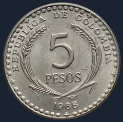 Colombia 5 pesos 1968 Eucharistisch Congres