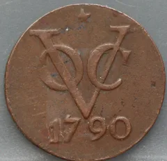 Dubbele Duit 1790 Utrecht VOC voorzijde