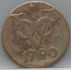 Dubbele Duit 1790 Utrecht — VOC voorzijde