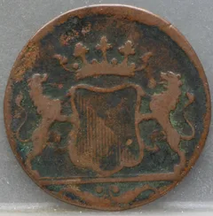 Dubbele Duit 1790 Utrecht VOC achterzijde