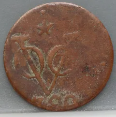 Dubbele Duit 1790 Utrecht VOC — Off Centre voorzijde