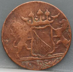 Dubbele Duit 1790 Utrecht VOC — Off Centre achterzijde