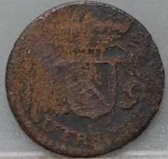 Duit 1661 Stad Utrecht achterzijde