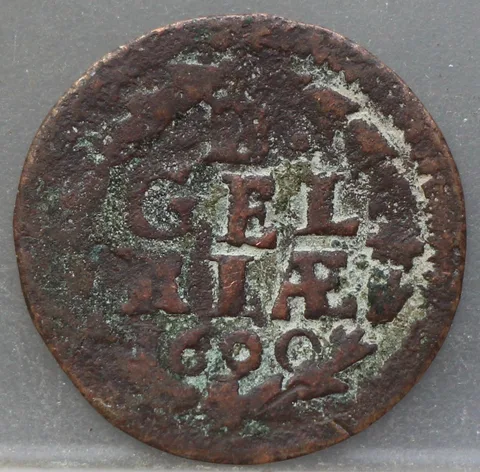 Duit 1690 Gelderland Brons
