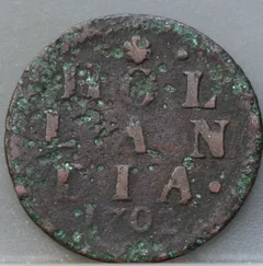 Duit 1702 Holland voorzijde