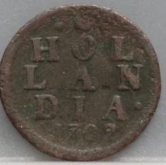 Duit 1702 Holland voorzijde