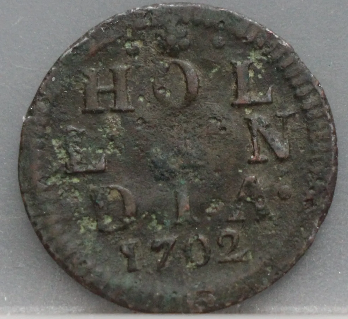 Duit 1702 Holland voorzijde