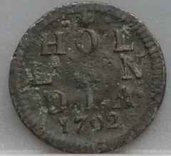 Duit 1702 Holland voorzijde