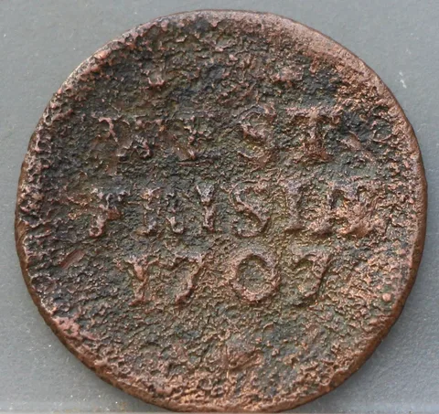 Duit 1707 West-Friesland Brons
