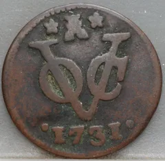 Duit 1731 Zeeland VOC voorzijde
