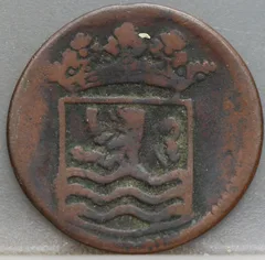 Duit 1731 Zeeland VOC achterzijde