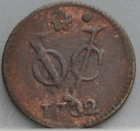 Duit 1732 Holland VOC — Koper