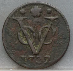 Duit 1732 Holland VOC — Koper voorzijde