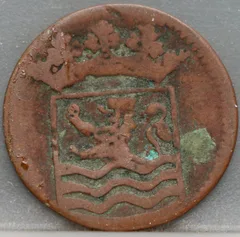 Duit 1732 Zeeland VOC achterzijde