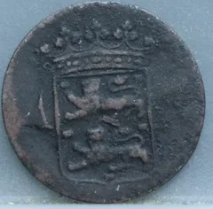 Duit 1733 West-Friesland VOC — Recht Wapenschild achterzijde
