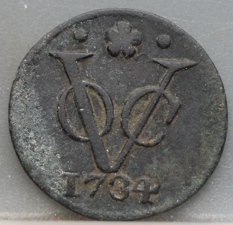 Duit 1734 Holland VOC — Koper