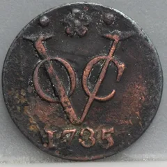 Duit 1735 Holland VOC — Koper voorzijde