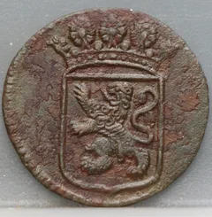 Duit 1735 Holland VOC — Koper achterzijde