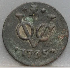 Duit 1735 Zeeland VOC voorzijde