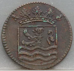 Duit 1736 Zeeland VOC achterzijde