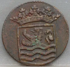 Duit 1736 Zeeland VOC achterzijde