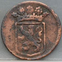 Duit 1737 Holland VOC — Koper achterzijde