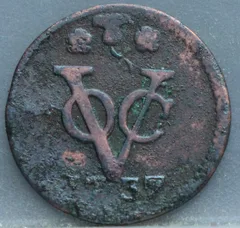 Duit 1737 West-Friesland VOC voorzijde