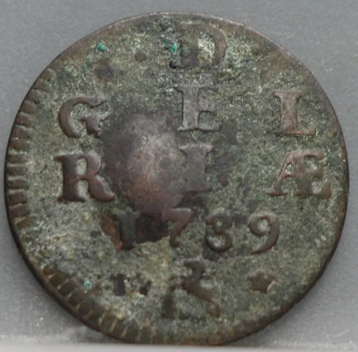 Duit 1739 Gelderland voorzijde