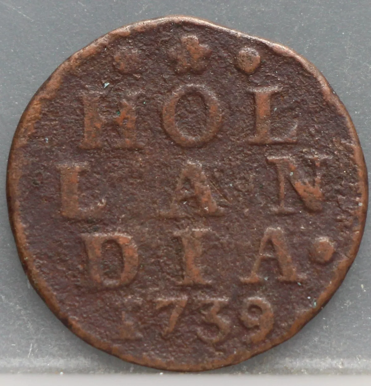 Duit 1739 Holland Koper voorzijde