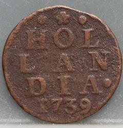 Duit 1739 Holland Koper voorzijde