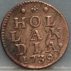 Duit 1739 Holland Koper voorzijde