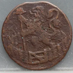 Duit 1739 Holland Koper achterzijde