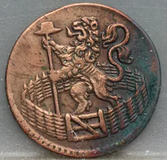 Duit 1739 Holland Koper achterzijde