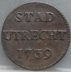 Duit 1739 Stad Utrecht voorzijde