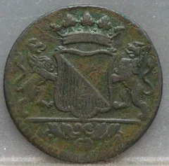 Duit 1739 – Stad Utrecht achterzijde
