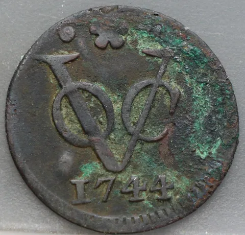 Duit 1744 Holland VOC — Koper