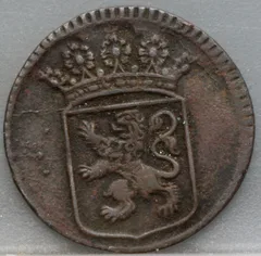 Duit 1744 Holland VOC — Koper achterzijde