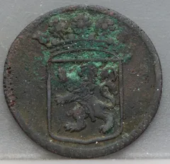 Duit 1744 Holland VOC — Koper achterzijde