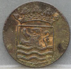 Duit 1744 Zeeland VOC achterzijde