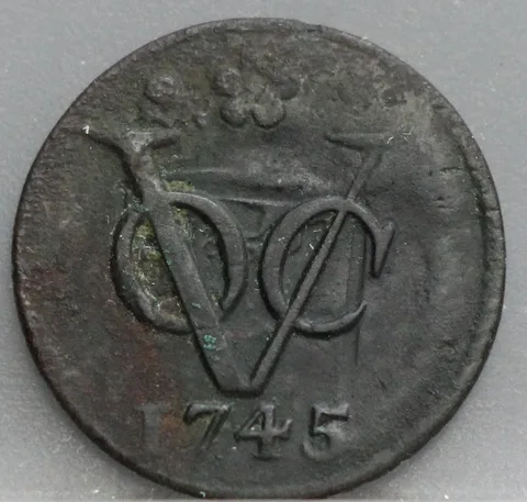 Duit 1745 Holland VOC — Koper
