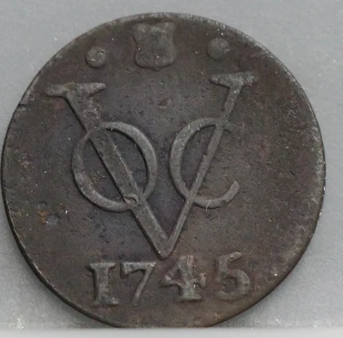 Duit 1745 Utrecht VOC — Koper