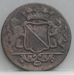 Duit 1745 Utrecht VOC — Koper achterzijde