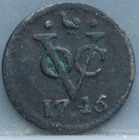 Duit 1745 West-Friesland VOC — Koper