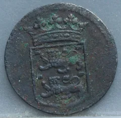 Duit 1745 West-Friesland VOC — Koper achterzijde