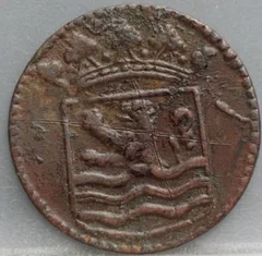 Duit 1745 Zeeland VOC achterzijde