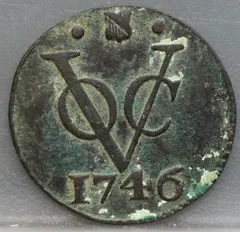 Duit 1746 Utrecht VOC — Koper voorzijde